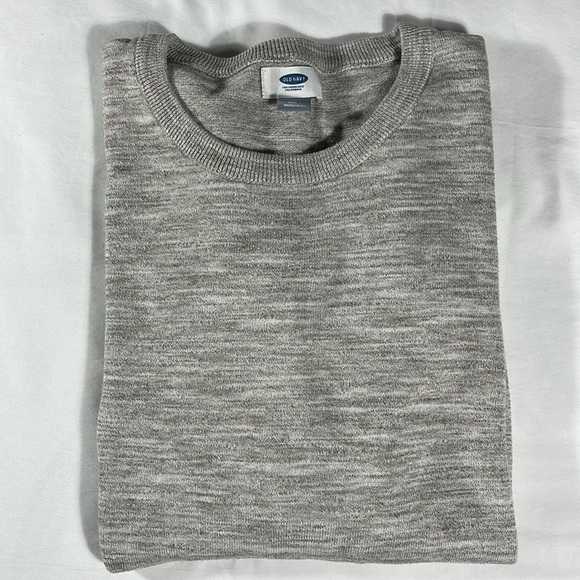 Old Navy mens heathered grey crewneck long sleeve pullover jersey shirt - size L - Picture 7 of 7